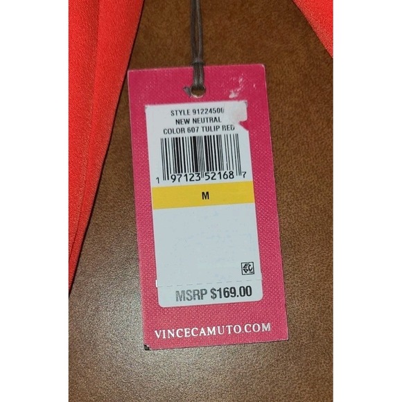 Vince Camuto Women's Stand Collar Bomber Jacket Bright Red Size Medium NWT - Picture 4 of 8